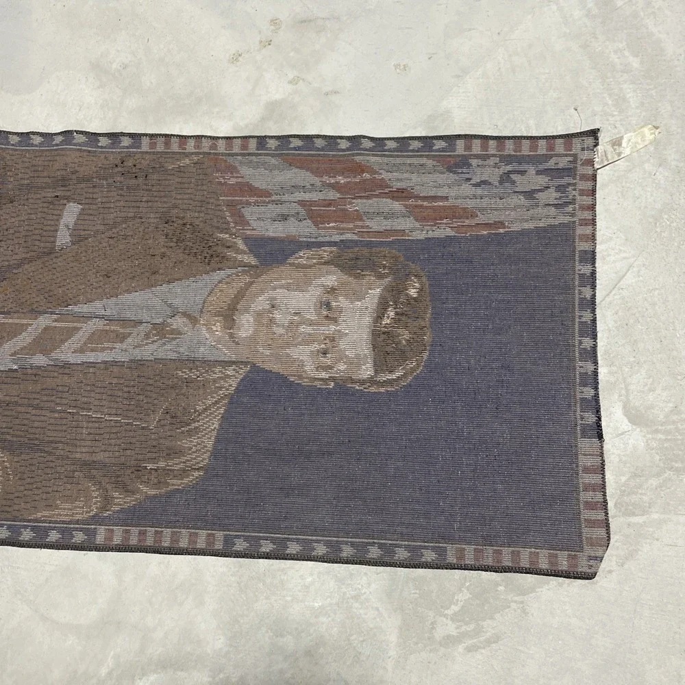 VTG 1964 John F Kennedy Ramallah Trading Co. Tapestry Rug Banner 20X38 Wall Art